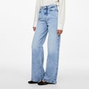 Pieces Womens Selma Wide Leg Jeans Light Blue Denim
