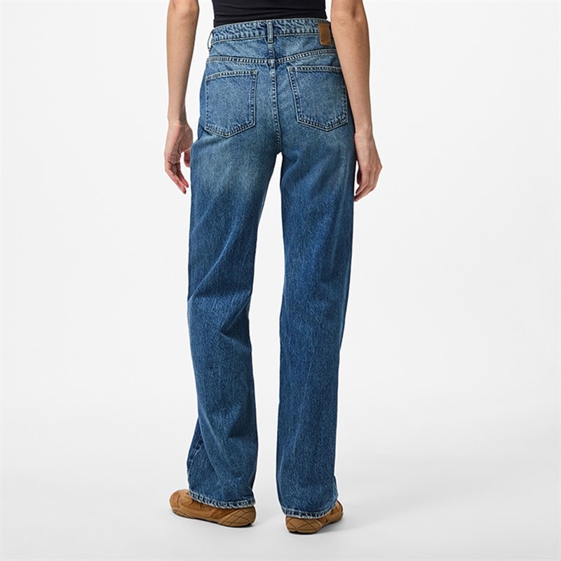Pieces Womens Kate Straight Leg Jeans Medium Blue Denim - Image 2