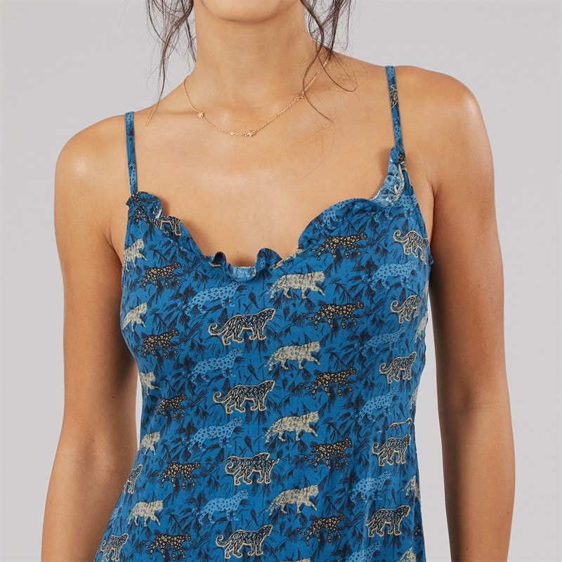 Pieces Womens Slip Ankle Dress French Blue Leopards - Image 3