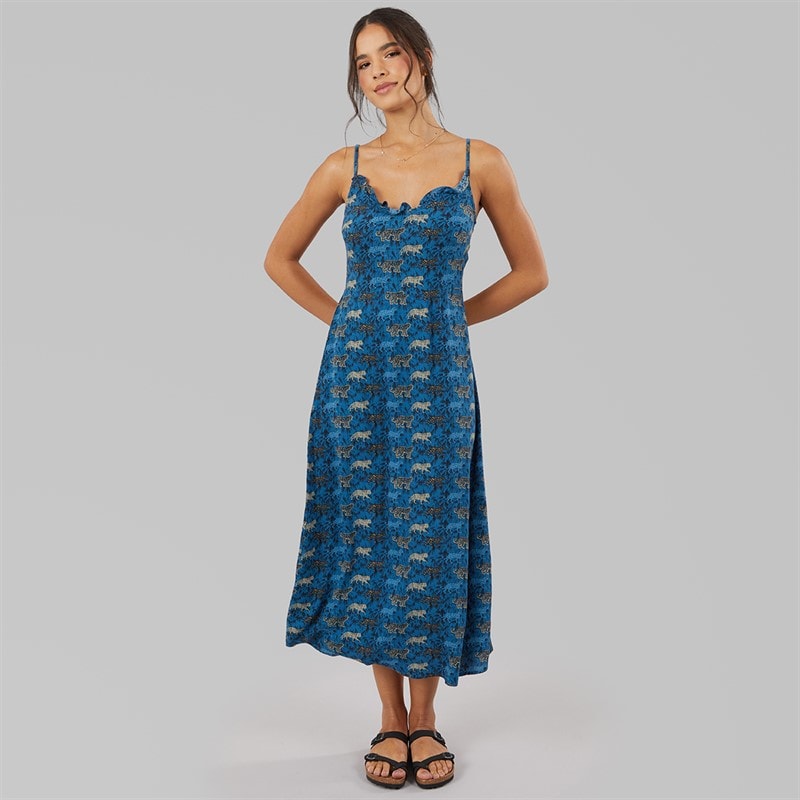 Pieces Womens Slip Ankle Dress French Blue Leopards - Image 5