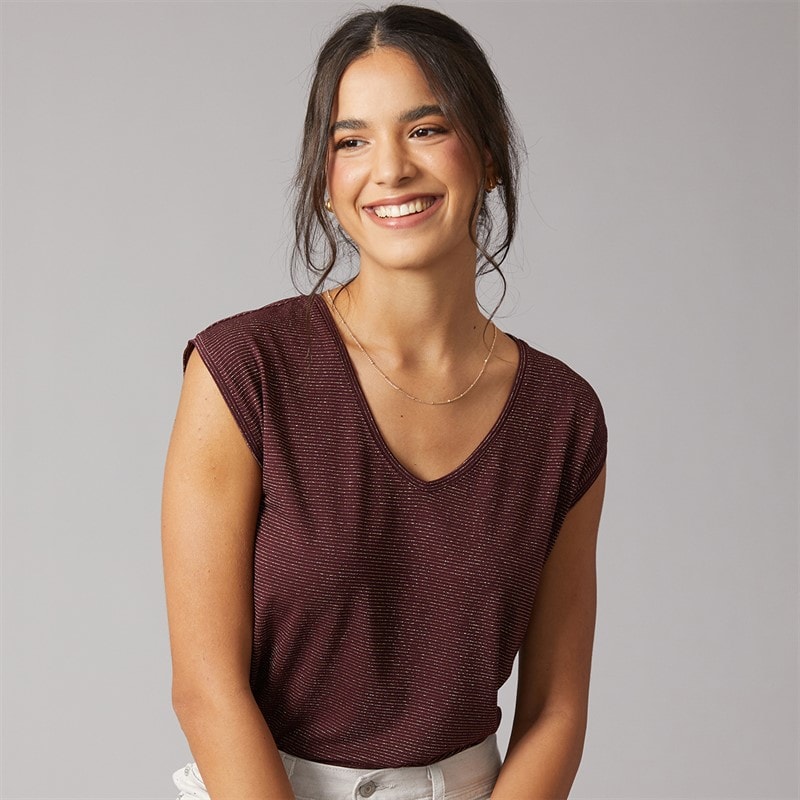 Pieces Womens Billo T-Shirt Winetasting - Image 1