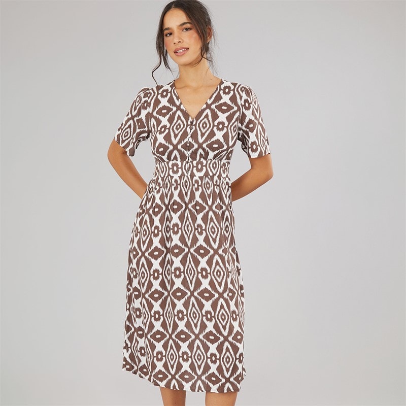Pieces Womens Tala Midi Dress Cloud Dancer