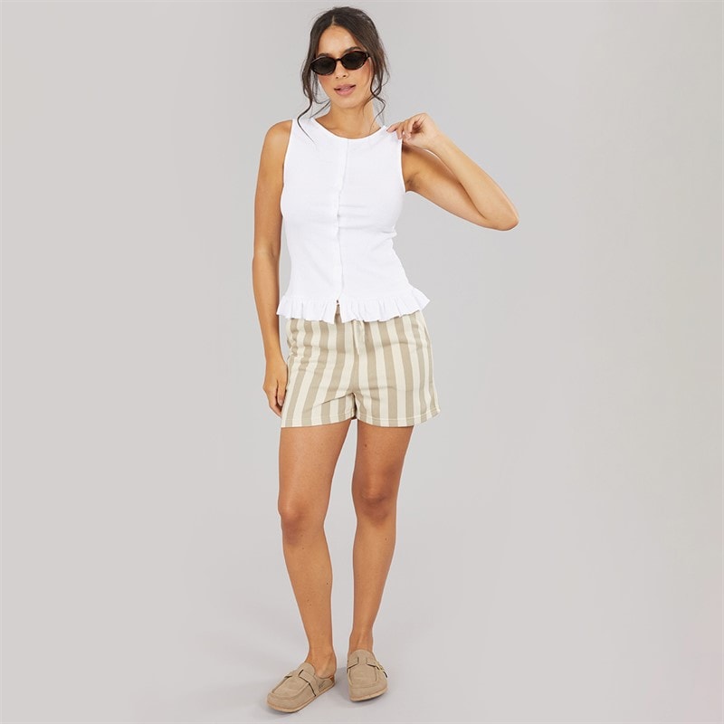 Pieces Womens Chili Stripe Shorts Crockery - Image 3