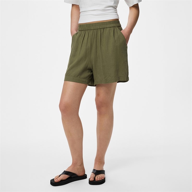 Pieces Womens Pia Shorts Deep Lichen Green