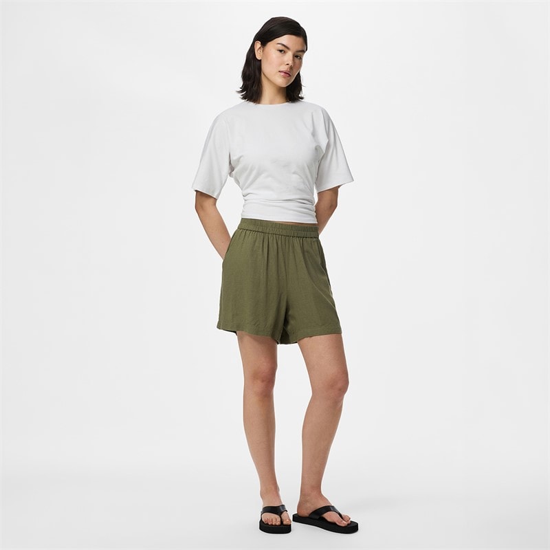 Pieces Womens Pia Shorts Deep Lichen Green - Image 4