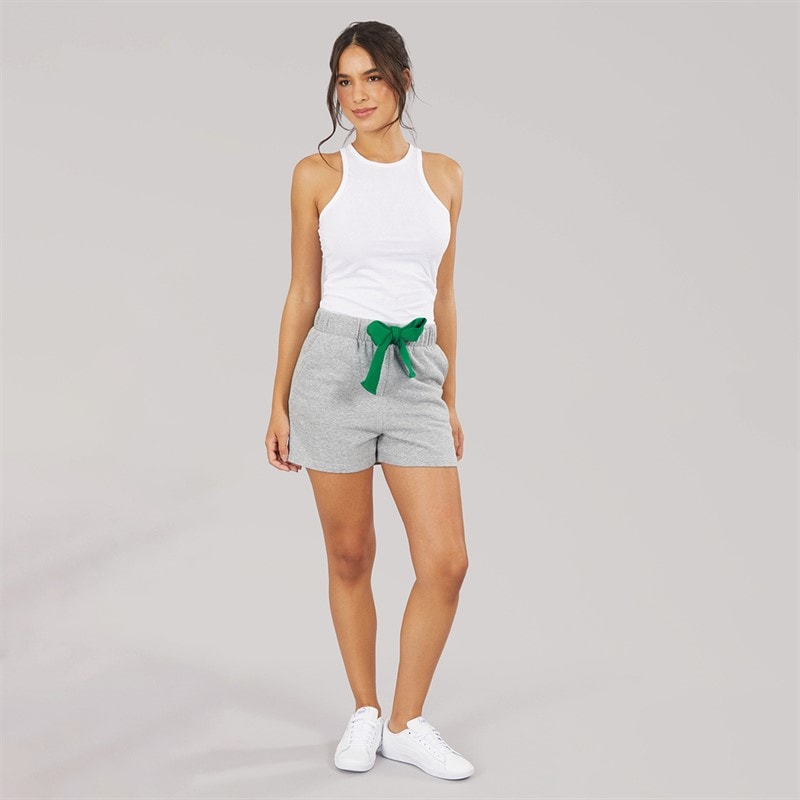 Pieces Womens Chilli String Shorts Light Grey Melange - Image 4