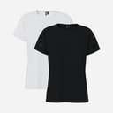 Pieces Womens Amira Two Pack T-Shirts Black/White