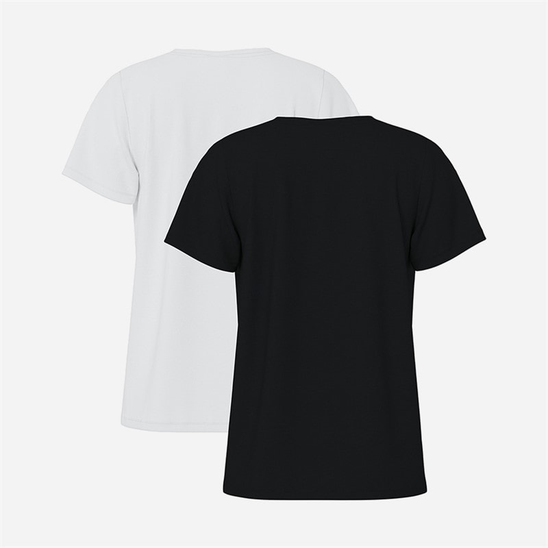 Pieces Womens Amira Two Pack T-Shirts Black/White - Image 2