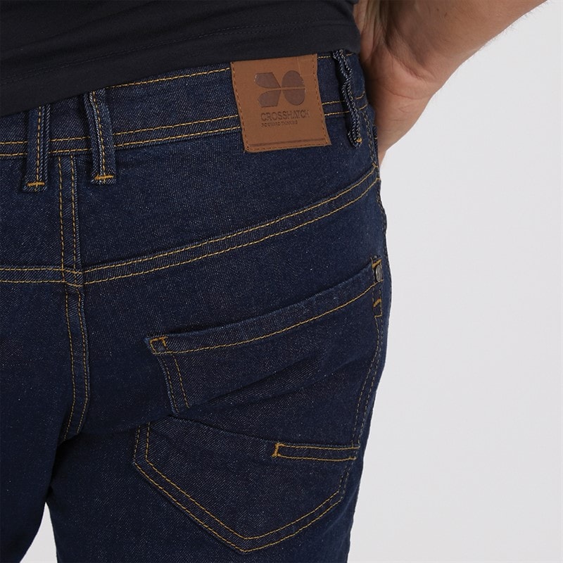 Crosshatch Mens Buraca Slim Fit Jeans Indigo - Image 3