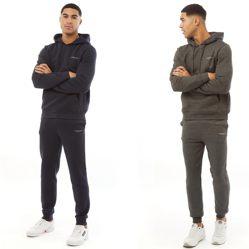 Crosshatch Mens Two Pack Joggers Navy/Charcoal Marl - Image 3