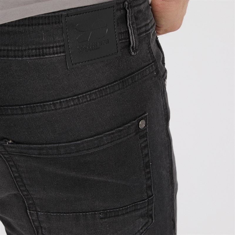 Crosshatch Mens Buraca Slim Fit Jeans Charcoal - Image 3
