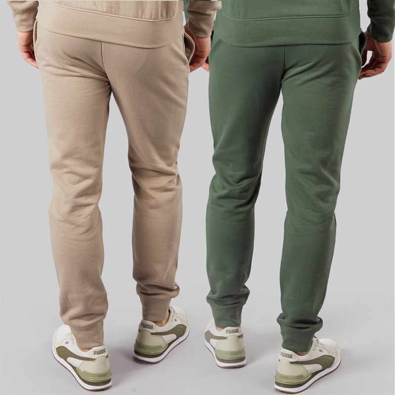 Crosshatch Mens Traymax Two Pack Joggers Khaki/Stone - Image 2