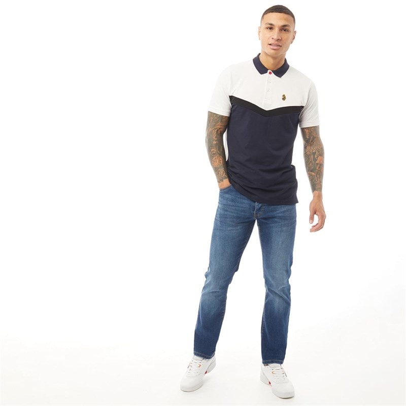 Crosshatch Mens Princed Straight Fit Jeans Stone Wash - Image 5