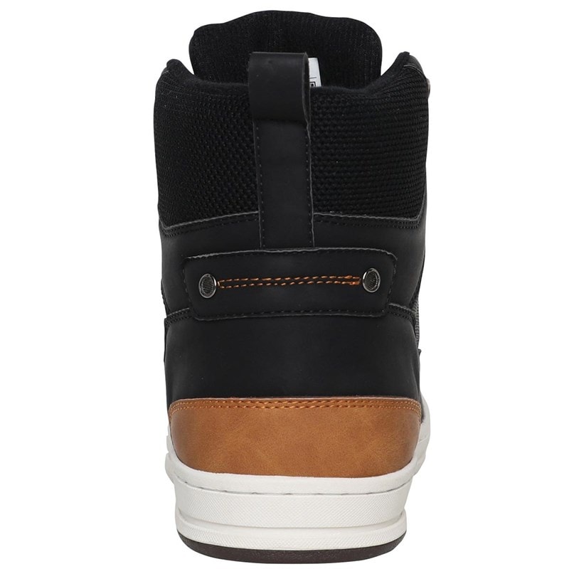 Crosshatch Mens Staiger Hi-Top Trainers Black - Image 3