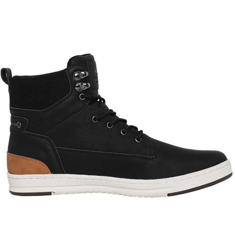 Crosshatch Mens Staiger Hi-Top Trainers Black - Image 5