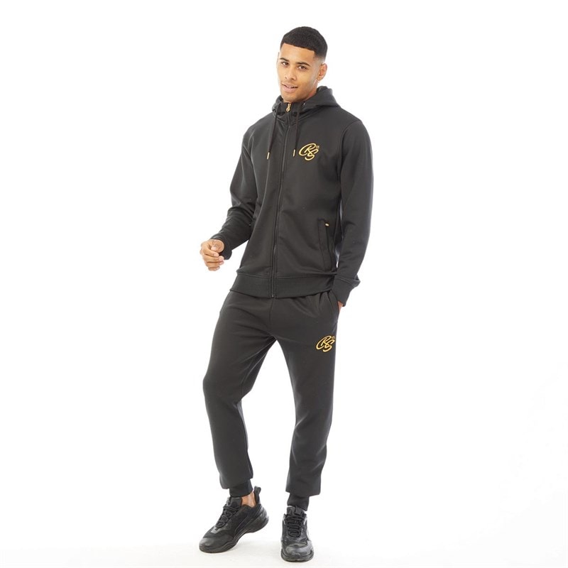 Crosshatch Mens Bradleys Tricot Tracksuit Black - Image 4