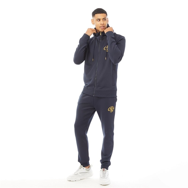 Crosshatch Mens Bradleys Tricot Tracksuit Navy - Image 4