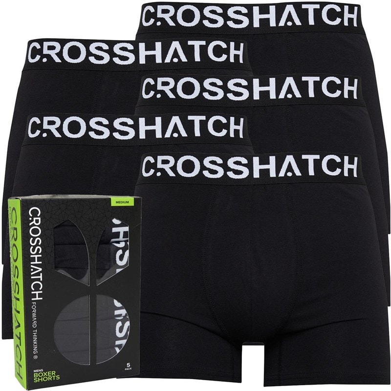 Crosshatch Mens Astral Five Pack Boxers Pack A Black - Image 1