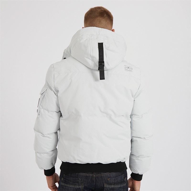 Crosshatch Mens Milwaka Fur Lined Hooded Jacket Putty - Image 2