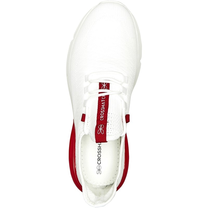 Crosshatch Mens Smitlay Trainers White/Red - Image 4
