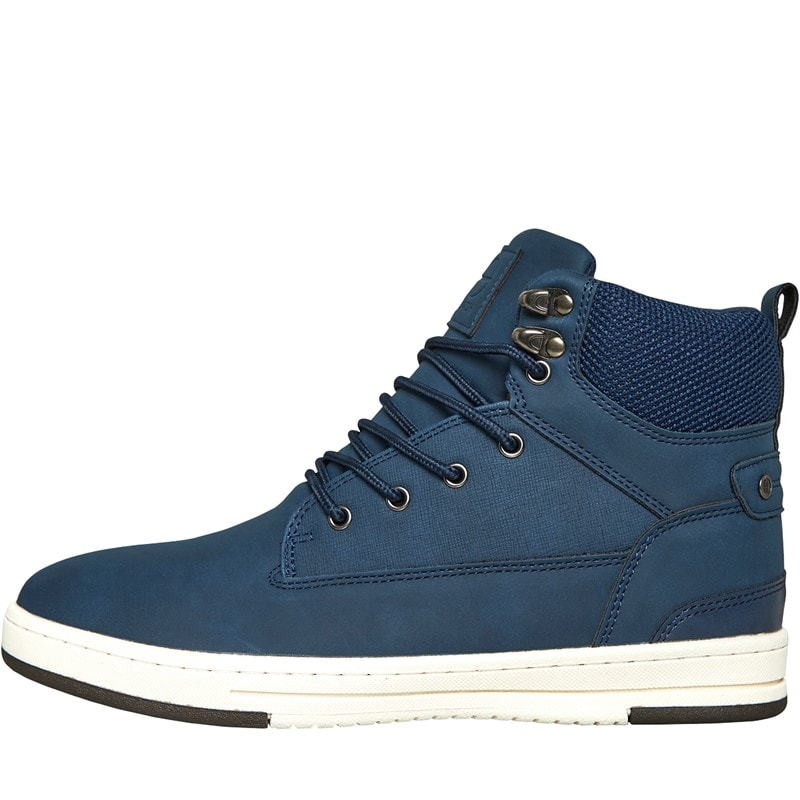 Crosshatch Mens Staiger Hi-Top Trainers Navy - Image 1