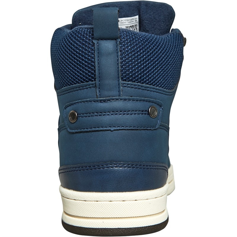 Crosshatch Mens Staiger Hi-Top Trainers Navy - Image 3