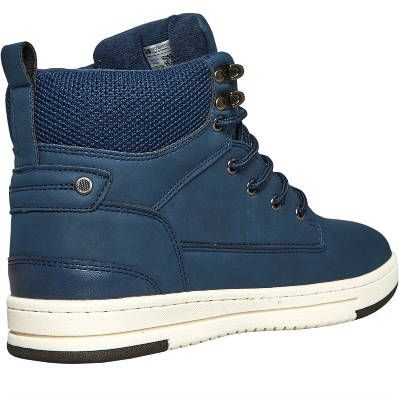 Crosshatch Mens Staiger Hi-Top Trainers Navy - Image 5