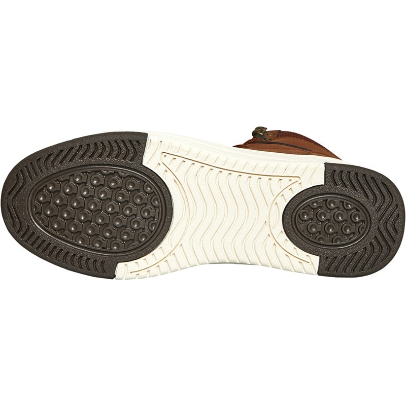 Crosshatch Mens Staiger Hi-Top Trainers Tan - Image 2