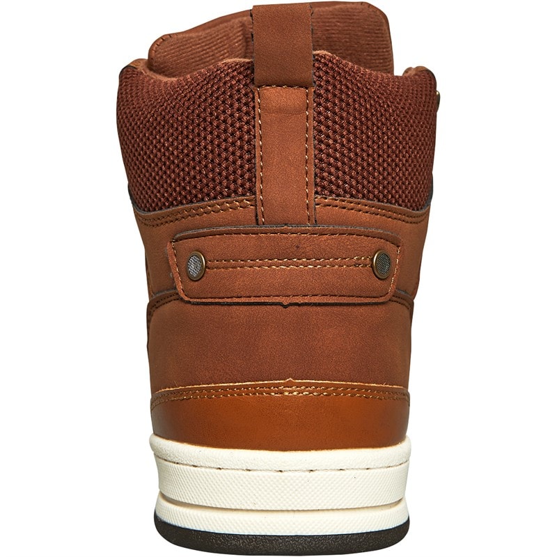 Crosshatch Mens Staiger Hi-Top Trainers Tan - Image 3