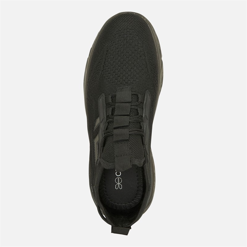 Crosshatch Mens Nantycaws Trainers Black Mono - Image 4