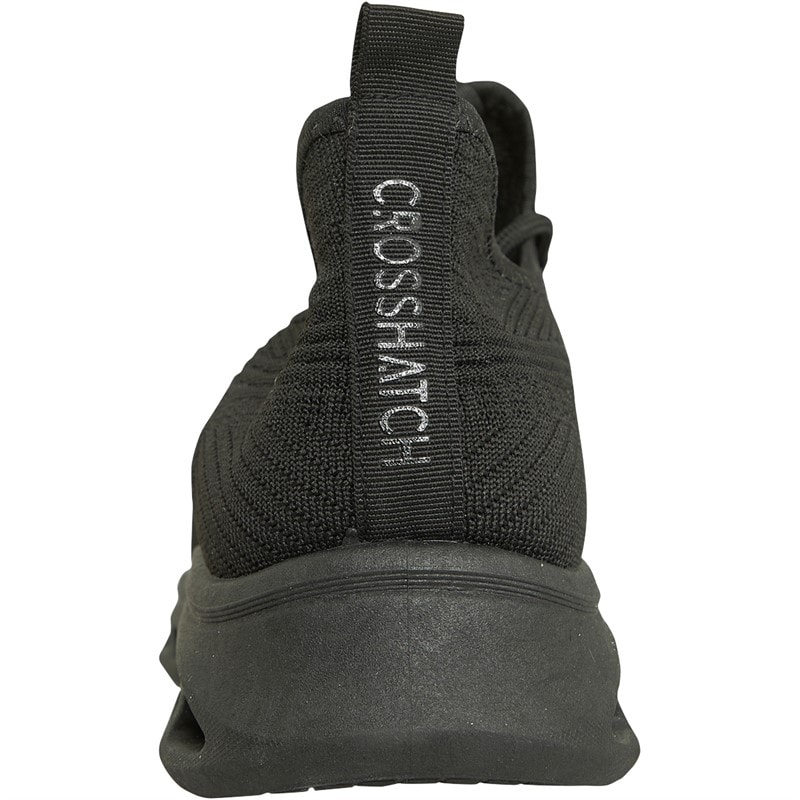 Crosshatch Trebed Trainers Black Mono - Image 3