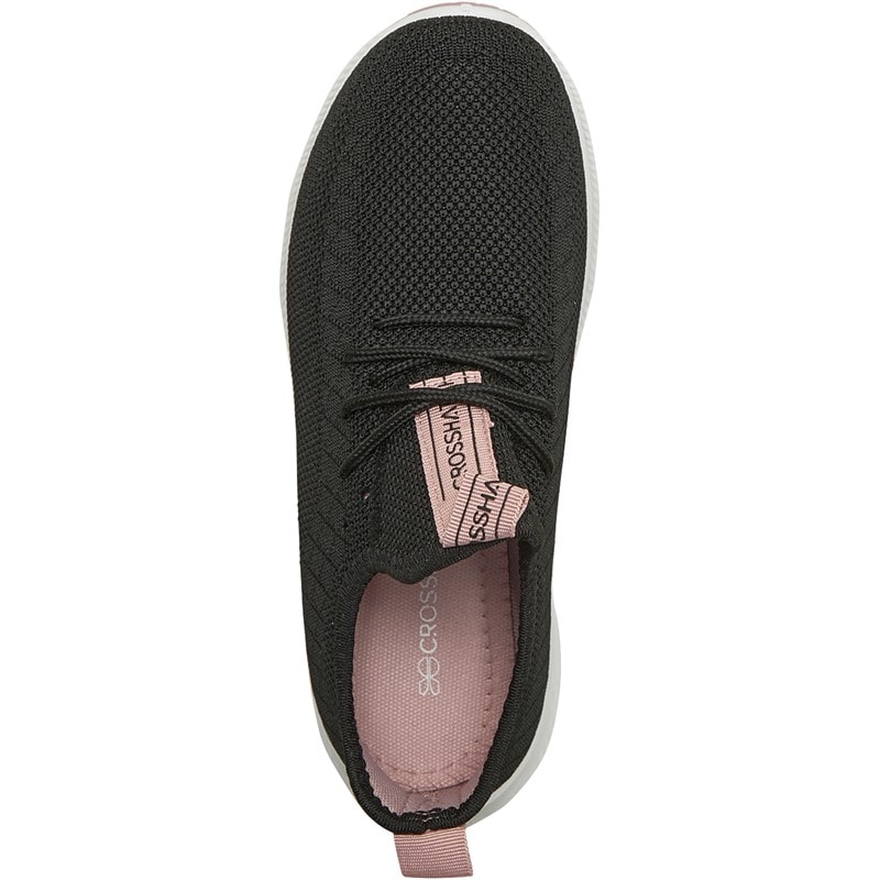 Crosshatch Womens Ridgeway Trainers Black/Pink - Image 4