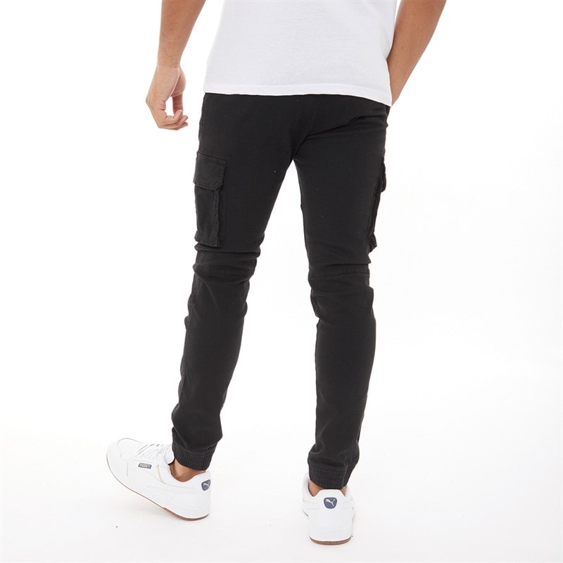 Crosshatch Mens Frenton Cargo Pants Black - Image 2