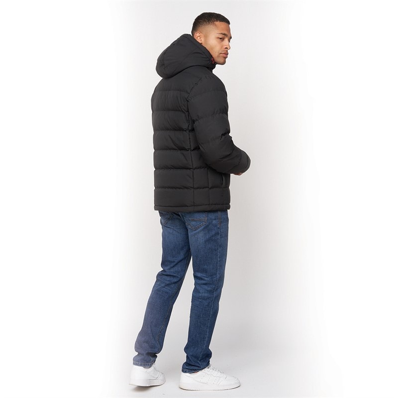 Crosshatch Mens Kampnew Embossed Placket Jacket Black - Image 2