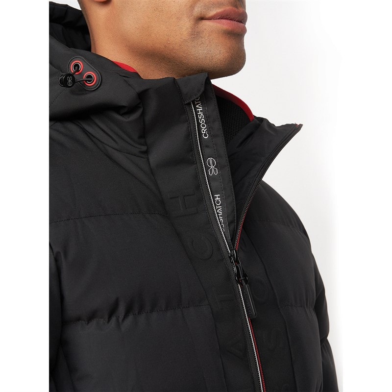 Crosshatch Mens Kampnew Embossed Placket Jacket Black - Image 5