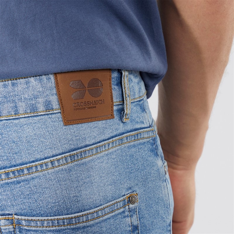 Crosshatch Mens Bandol Straight Fit Jeans Light Wash - Image 3