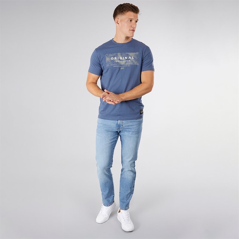 Crosshatch Mens Bandol Straight Fit Jeans Light Wash - Image 4