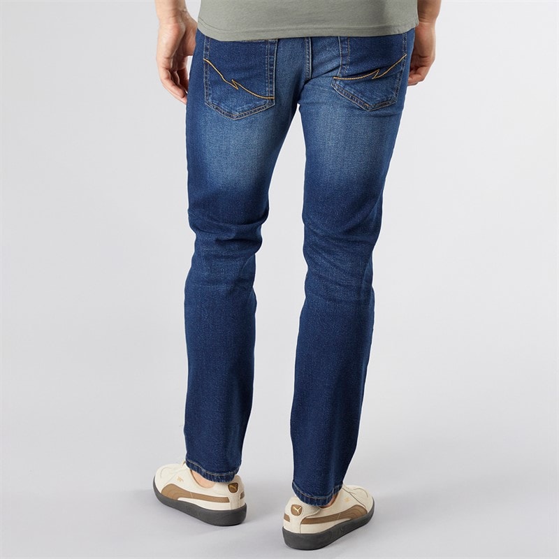 Crosshatch Mens Bandol Straight Fit Jeans Dark Wash - Image 2
