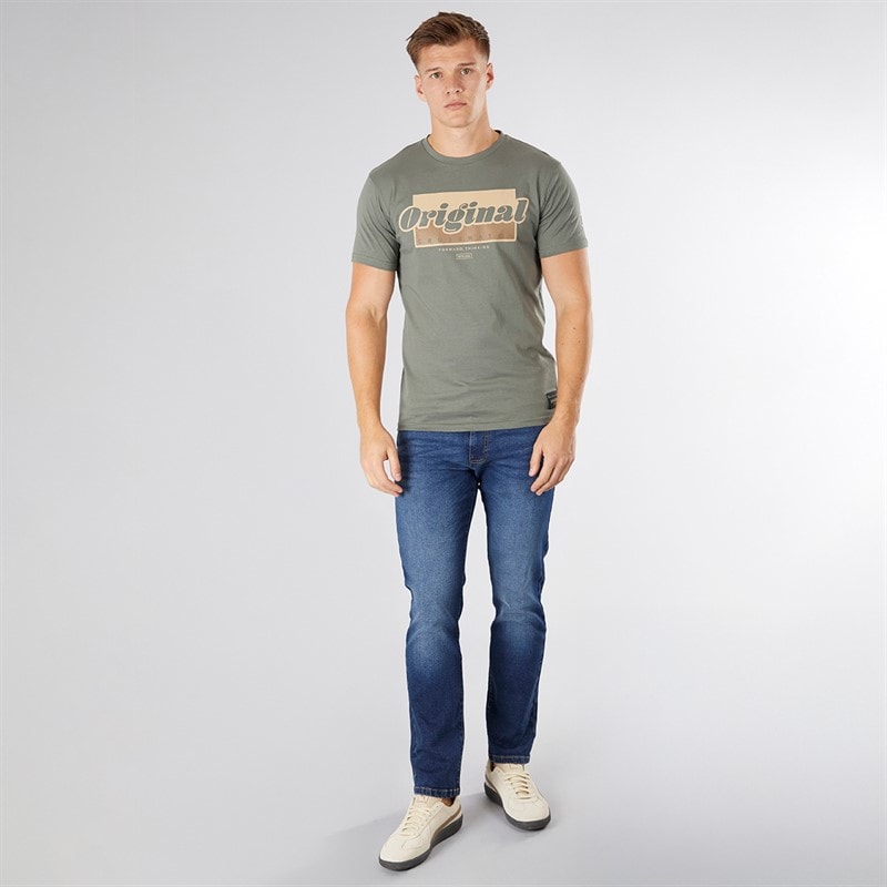 Crosshatch Mens Bandol Straight Fit Jeans Dark Wash - Image 4