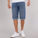 Crosshatch Mens Tillforth Baggy Denim Shorts Stonewash