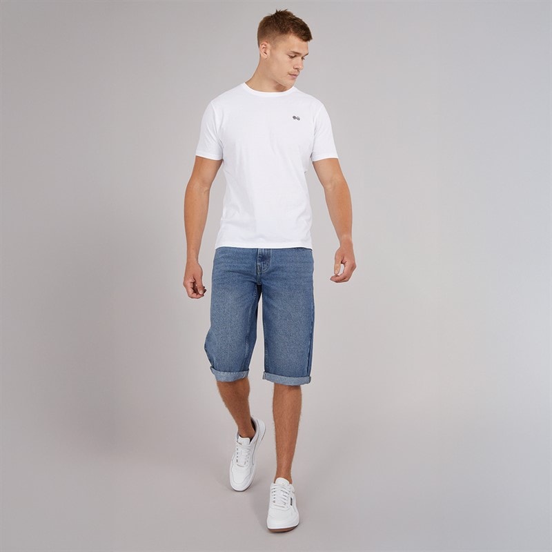 Crosshatch Mens Tillforth Baggy Denim Shorts Stonewash - Image 4