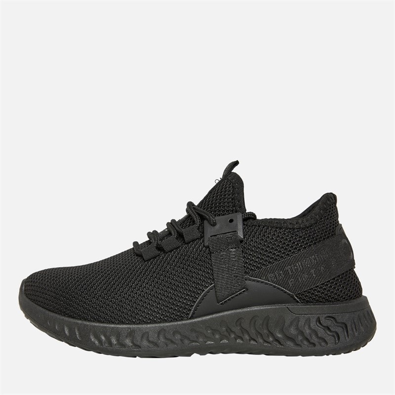 Crosshatch Junior Boys Ceaze Trainers Black Mono - Image 1