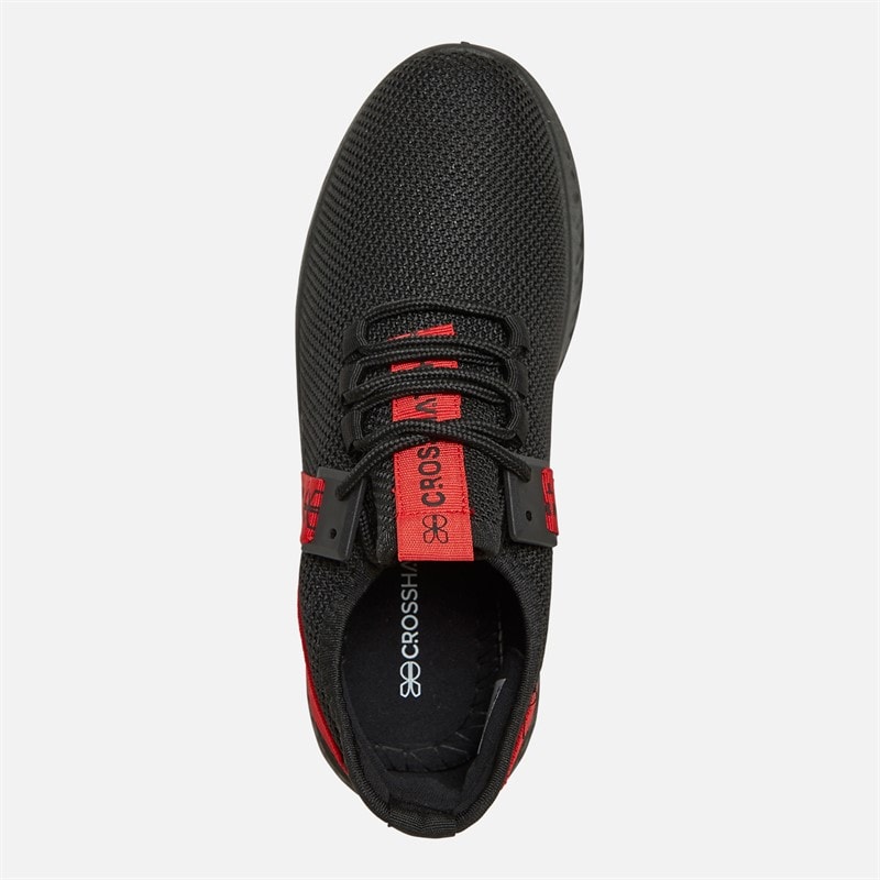 Crosshatch Junior Boys Ceaze Trainers Black/Red - Image 4