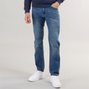 Crosshatch Mens Chas Straight Fit Jeans Mid Wash