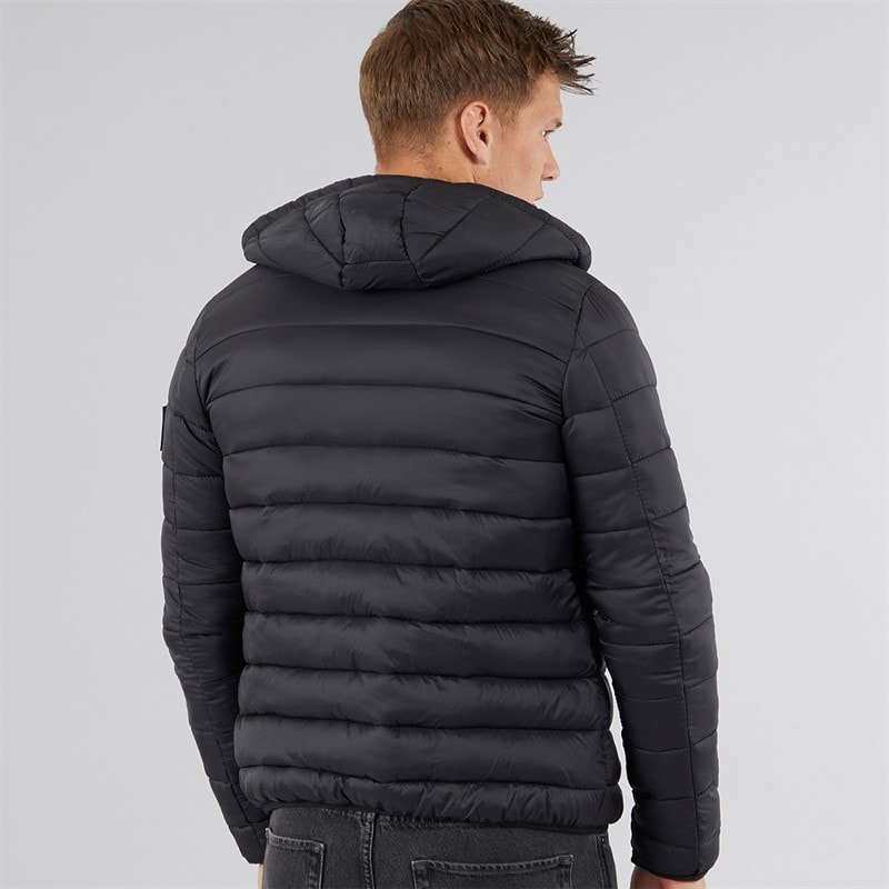 Crosshatch Mens Gattering Puffer Jacket Black - Image 2