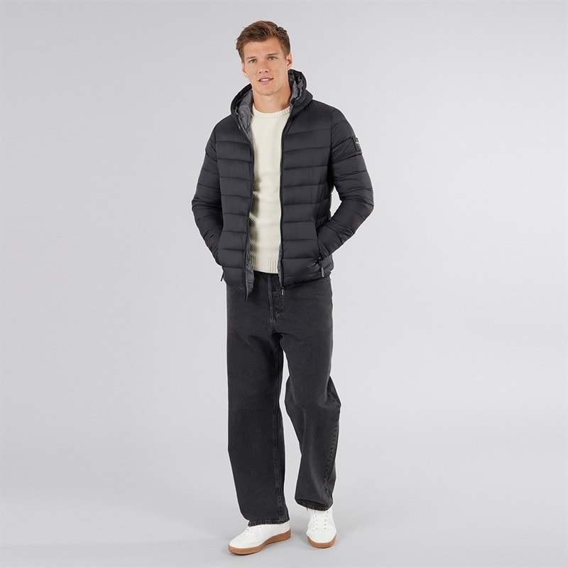 Crosshatch Mens Gattering Puffer Jacket Black - Image 4