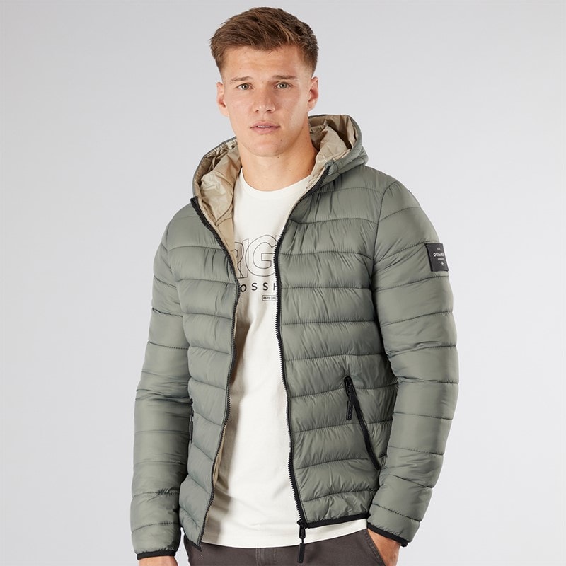 Crosshatch Mens Gattering Puffer Jacket Sage - Image 1