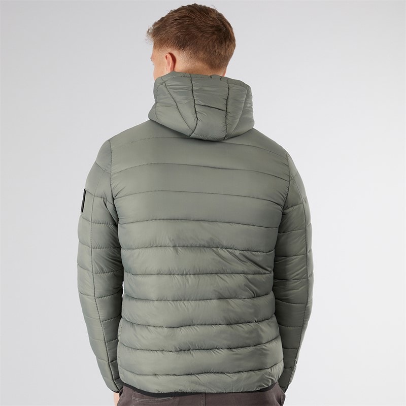 Crosshatch Mens Gattering Puffer Jacket Sage - Image 2