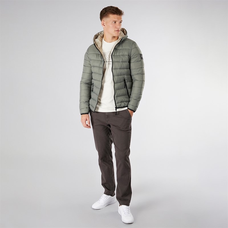 Crosshatch Mens Gattering Puffer Jacket Sage - Image 4