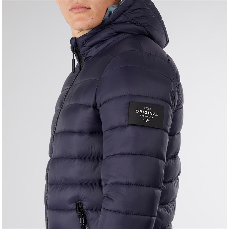 Crosshatch Mens Gattering Puffer Jacket Midnight - Image 3